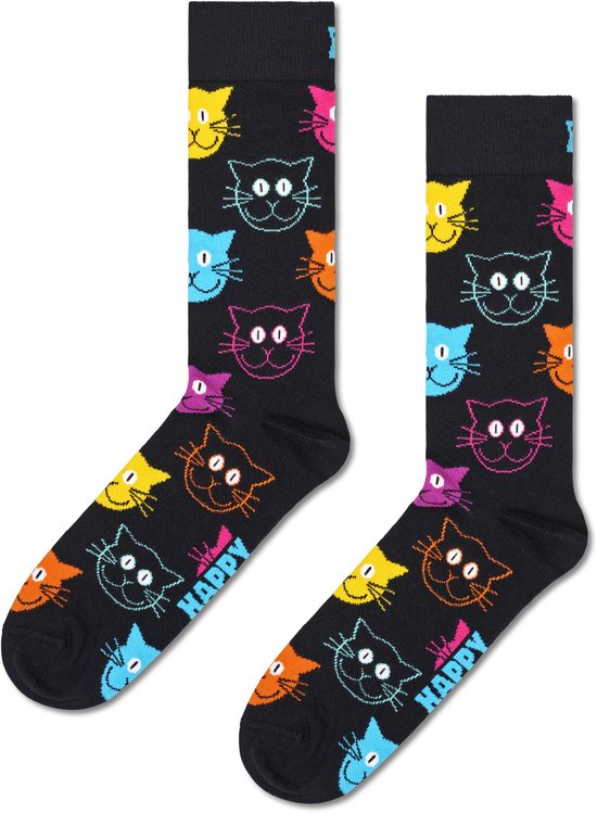 Happy Socks Chaussettes Imprimé Cats Zwart - Taille 41-46