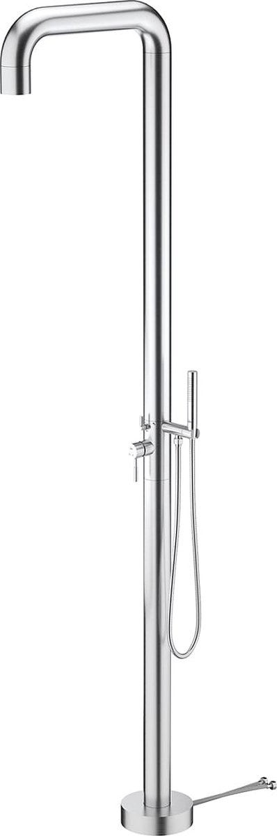 RVS Buitendouche SLIM met mengkraan en handdouche