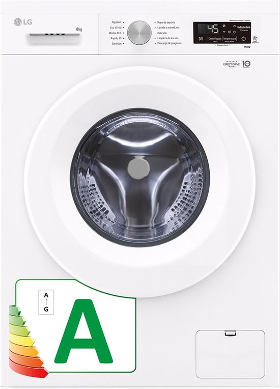 LG F4X1008NWH wasmachine Voorbelading 8 kg 1400 RPM Wit