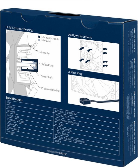 Ventilator voor box - ARCTIC - F12 (Zwart / Zwart) (ACFAN00201A)