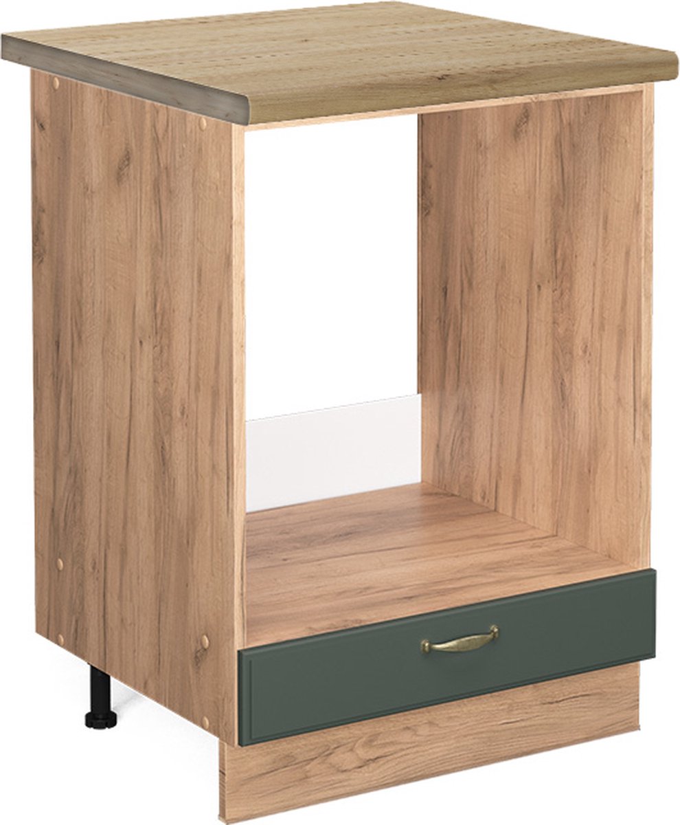Vicco Fame-Line Ovenombouwkast – 60 cm, WB Eik Groen-Goud Landhuis