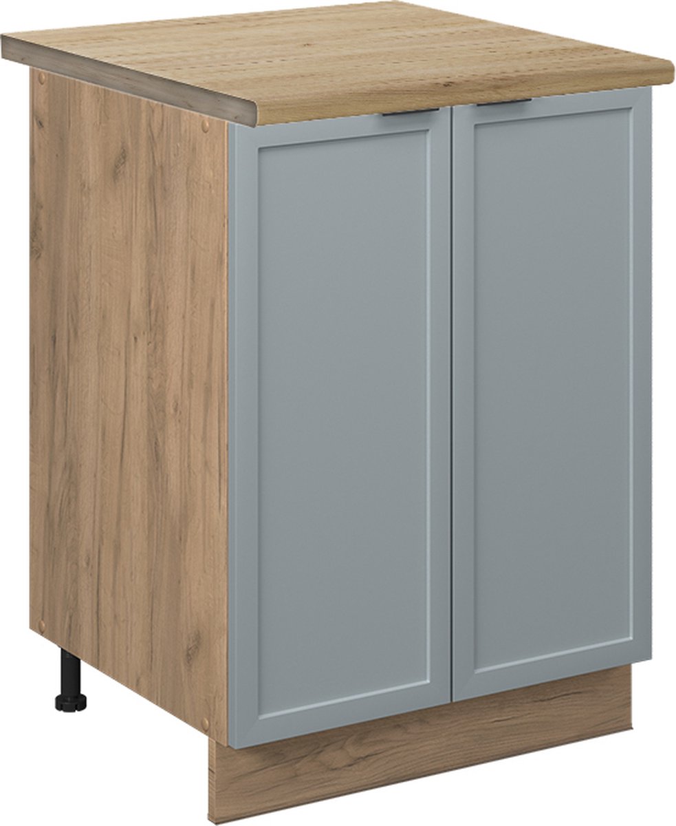 Vicco Fame-Line Keukenonderkast – 60 cm, WB Eik Licht blauw-grijs Licht blauw-grijs/Goudkleurig Eiken