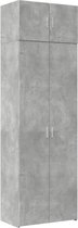 vidaXL - Armoire de rangement - 70x42,5x225 - cm - décoré - bois - gris béton