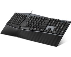 Perixx Periboard-535BR Bedraad Ergonomisch Gesplitst Toetsenbord – Mechanisch toetsenbord – Low profile Brown Switches – Programmeerbaar