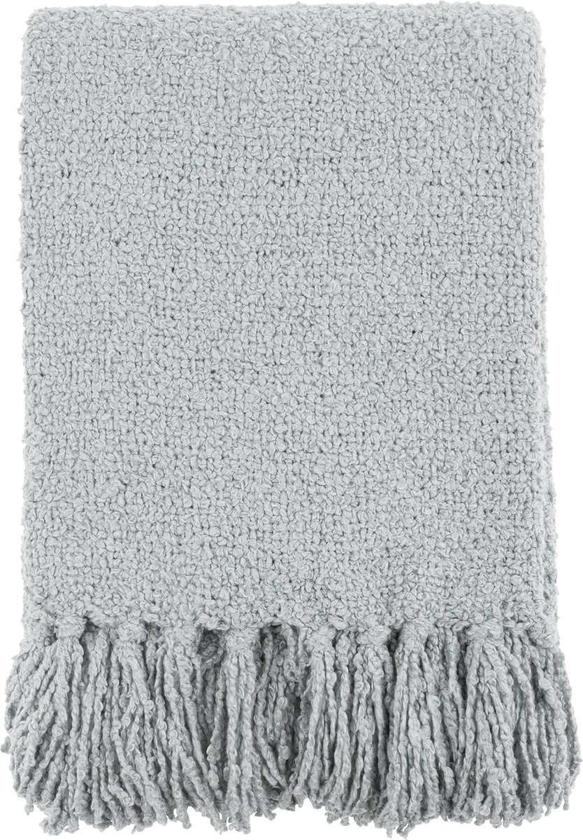 Mistral Home - PLAID - bouclé - 130 x 170 cm - effen kleur - grijs- Duurzaam