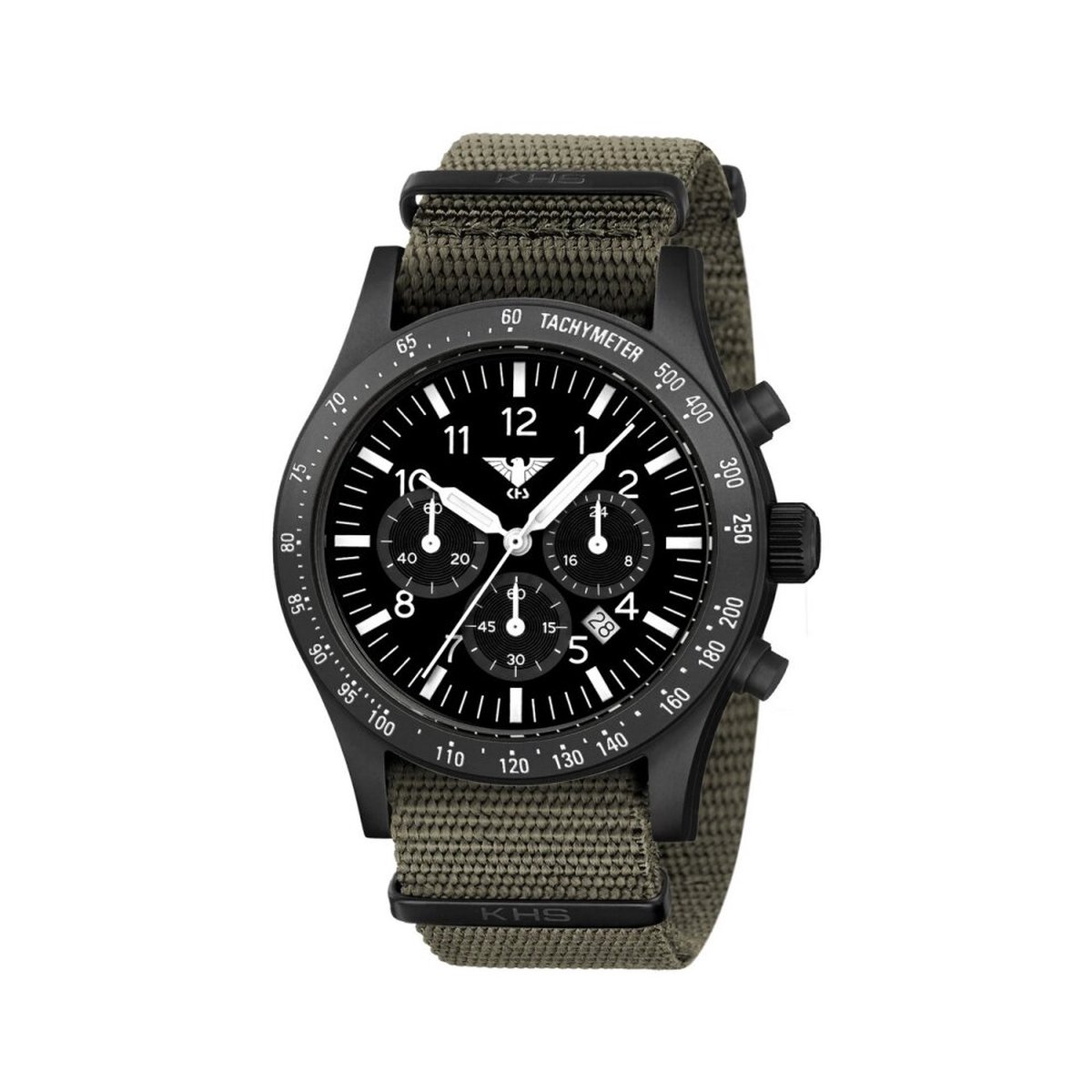 KHS - KHS.PLABSSC.NSGO - Polshorloge - Heren - Solar - PLATOON Black Steel Solar Chronograph