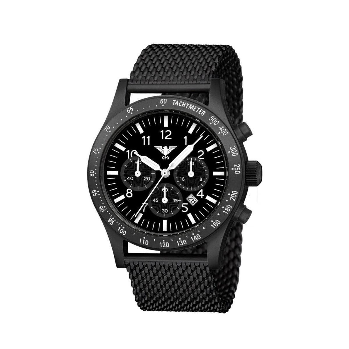 KHS - KHS.PLABSSC.MB - Polshorloge - Heren - Solar - PLATOON Black Steel Solar Chronograph
