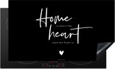 KitchenYeah® Inductie beschermer 90x52 cm - Zwart - Quote - Home - Heart - Kookplaataccessoires - Afdekplaat voor kookplaat - Inductiebeschermer - Inductiemat - Inductieplaat mat - Keuken decoratie
