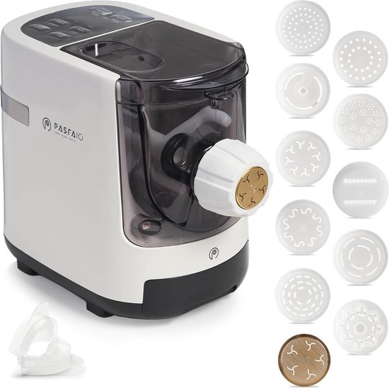STONELINE Elektrische pastamachine, pastamachine, USB C, oplaadbare accu, 3000 mAh, 40 W, draadloze handpastamachine met 8 opzetstukken voor pasta, spaghetti, gnocchi, spuitgebak, churros-pers