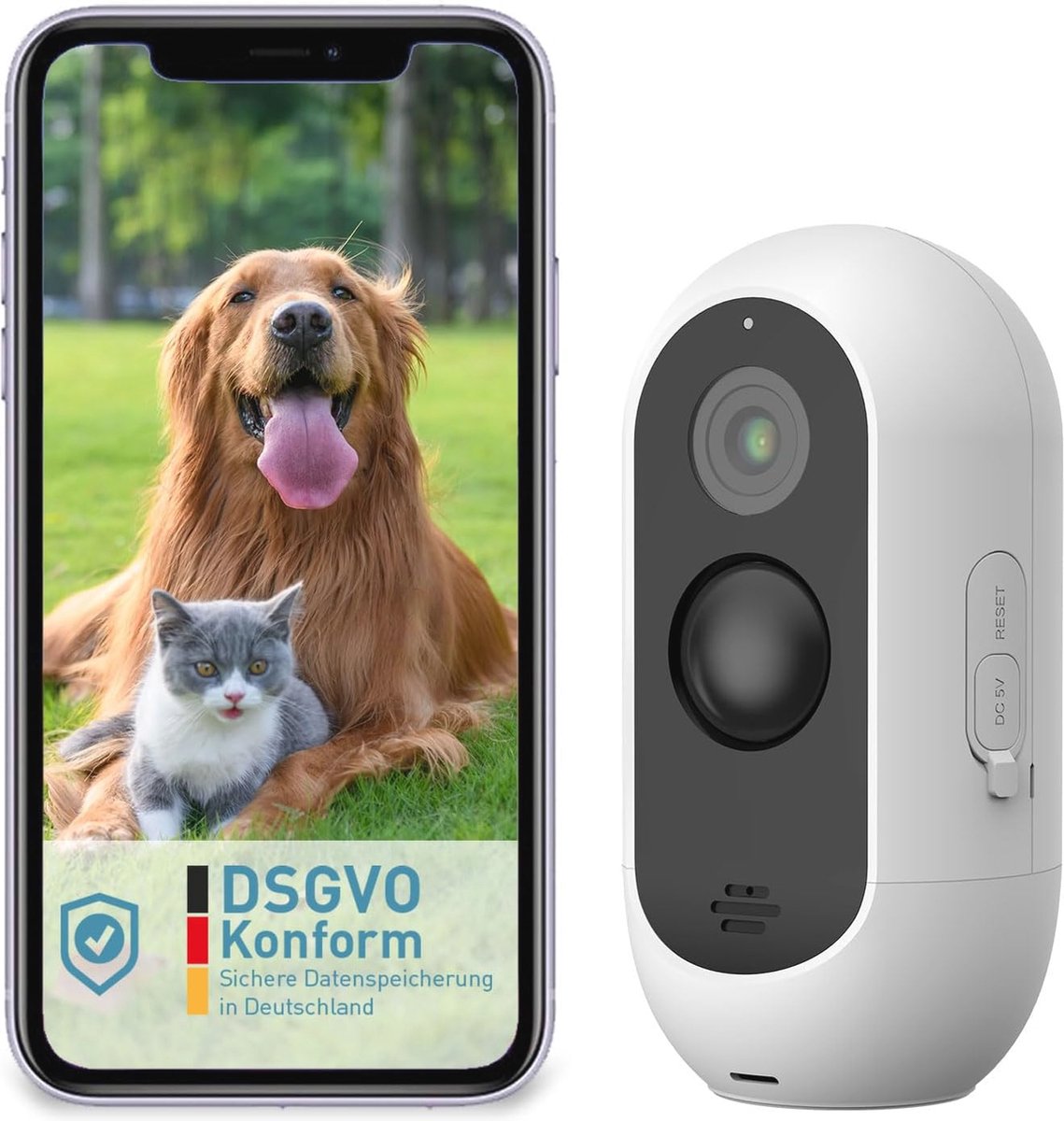 Draadloze Weerbestendige Outdoor Hondencamera met 3 MP, Digitale Zoom en 2-Weg Audio - Ideaal voor Hondenbezitters