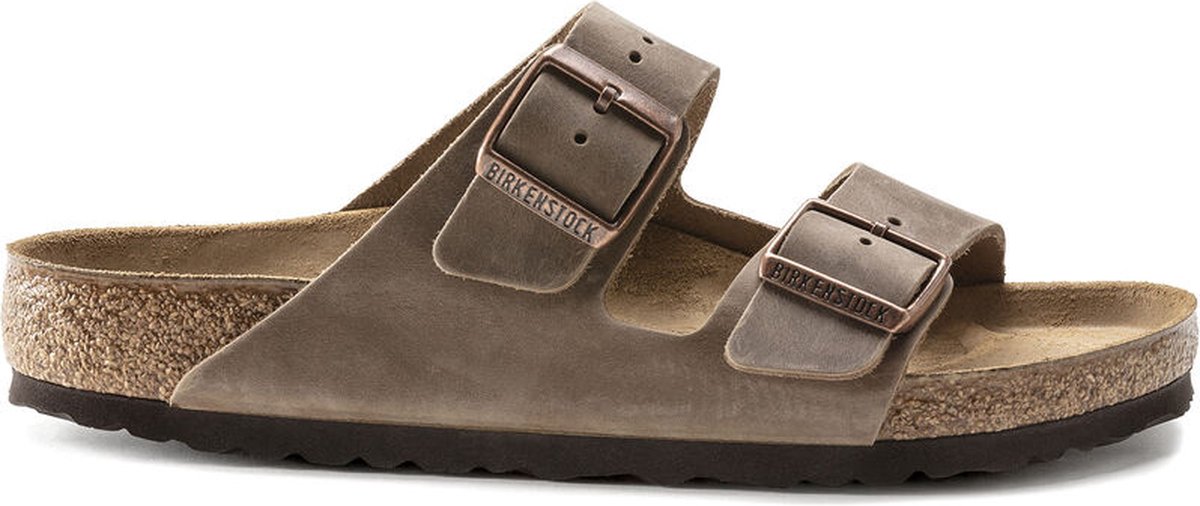 Birkenstock Arizona Vetleer Tobacco Normaal Voetbed Zwart