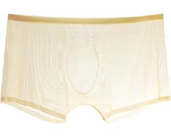 Transparante Heren Ondergoed Beige - Doorschijnend Boxershort - Mesh Onderbroek - Lingerie