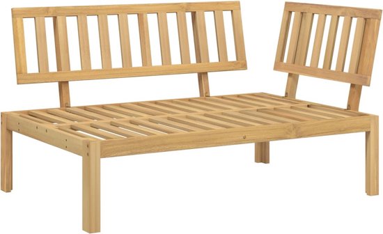 Canapé d'angle The Living Store en bois d'acacia - 133 x 92 x 69 cm - Canapé d'angle design modulable - Canapé lounge - Ensemble de jardin - Mobilier d'extérieur - Banc de jardin - Bois d'acacia - Mobilier Plein air
