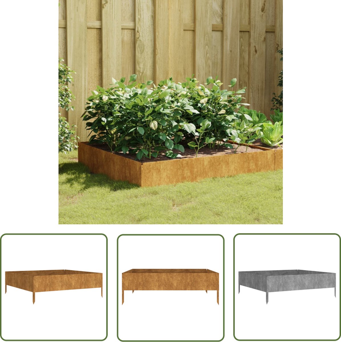 Plantenbak verhoogd 100x100x33,5 cm staal wit Plantenbak verhoogd 100x100x33,5 cm staal wit