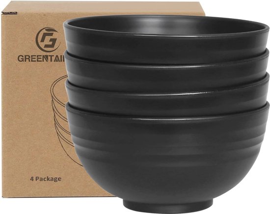 Youngever 9 Stuks Plastic Kommen 1L, Kom Ontbijtgranen plastic set, Soepkommen Plastic, Grote Granen Kommen voor Mixen, Serveren, Salade & Fruitschaal (Rainbow