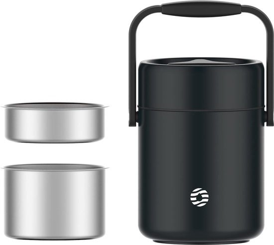 MAMEIDO Thermische Voedselcontainer 800 ml, yoghurtbeker to go van roestvrij staal, Thermobeker voor eten lekvrij, lunchbox BPA-vrij, warmhoudcontainer (Oak Wood