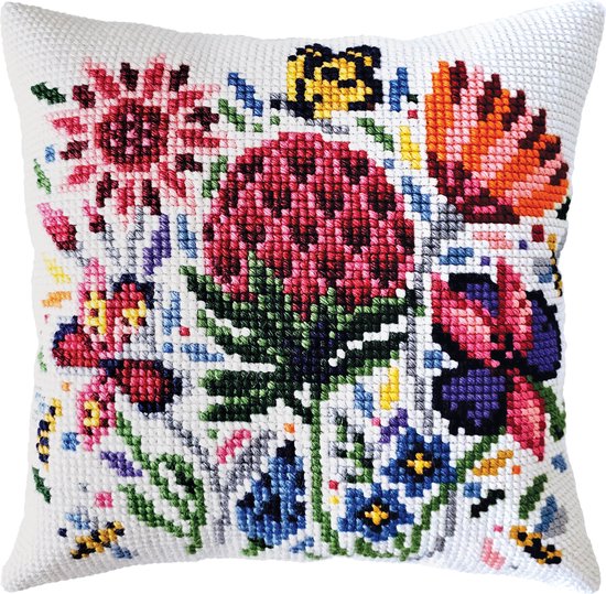 Collection D'Art - Borduurpakket Kussen Weideklaver - Voorbedrukt canvas- 50.5464