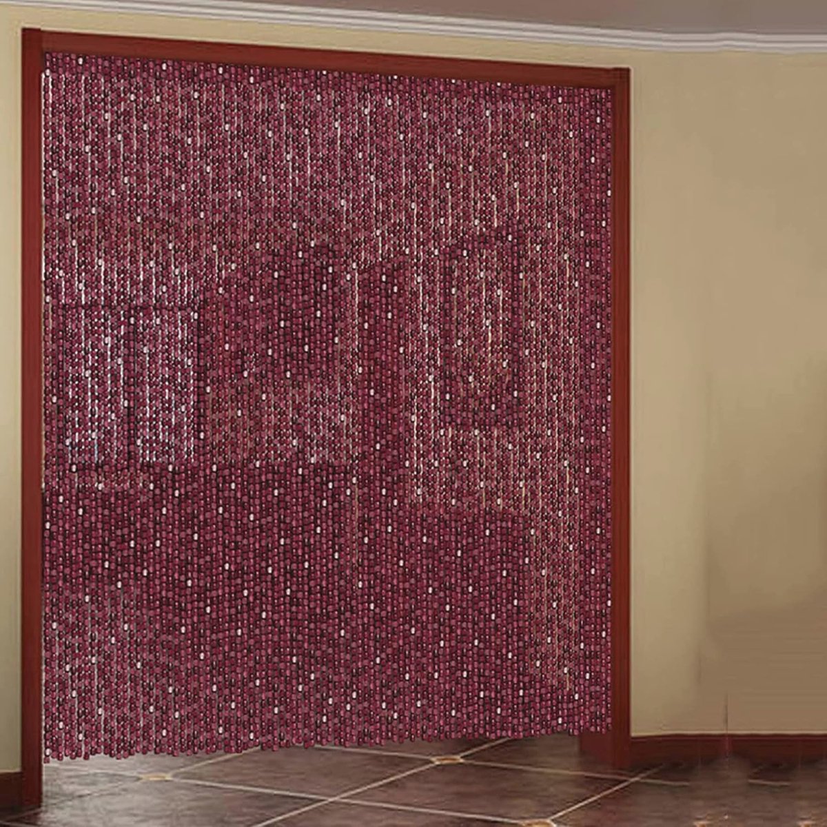 Houten Kralengordijn voor Deuren en Raam als Decoratie en Ruimteverdeler - 90x180 cm