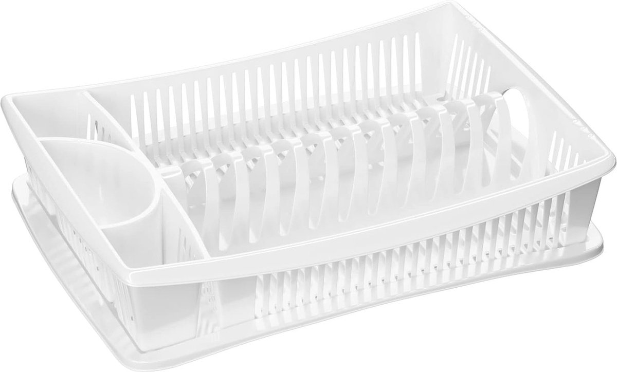 Goedkoopste Afdruiprek voor Servies met Opvangbak - Wit