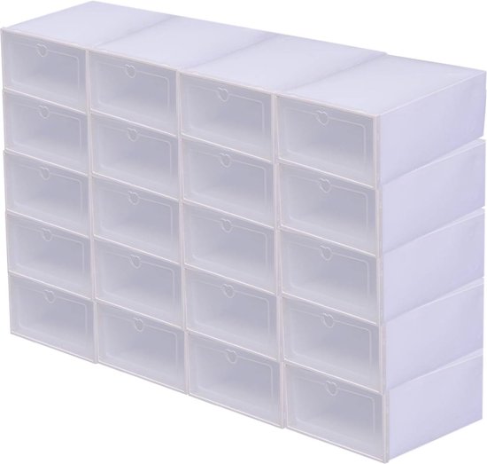 Schoenendoos, 1er schoenendozen, transparante stapelbare schoenendozen, opvouwbare transparante Schoenendoos, 1er schoenendozen, transparante stapelbare schoenendozen, opvouwbare transparante