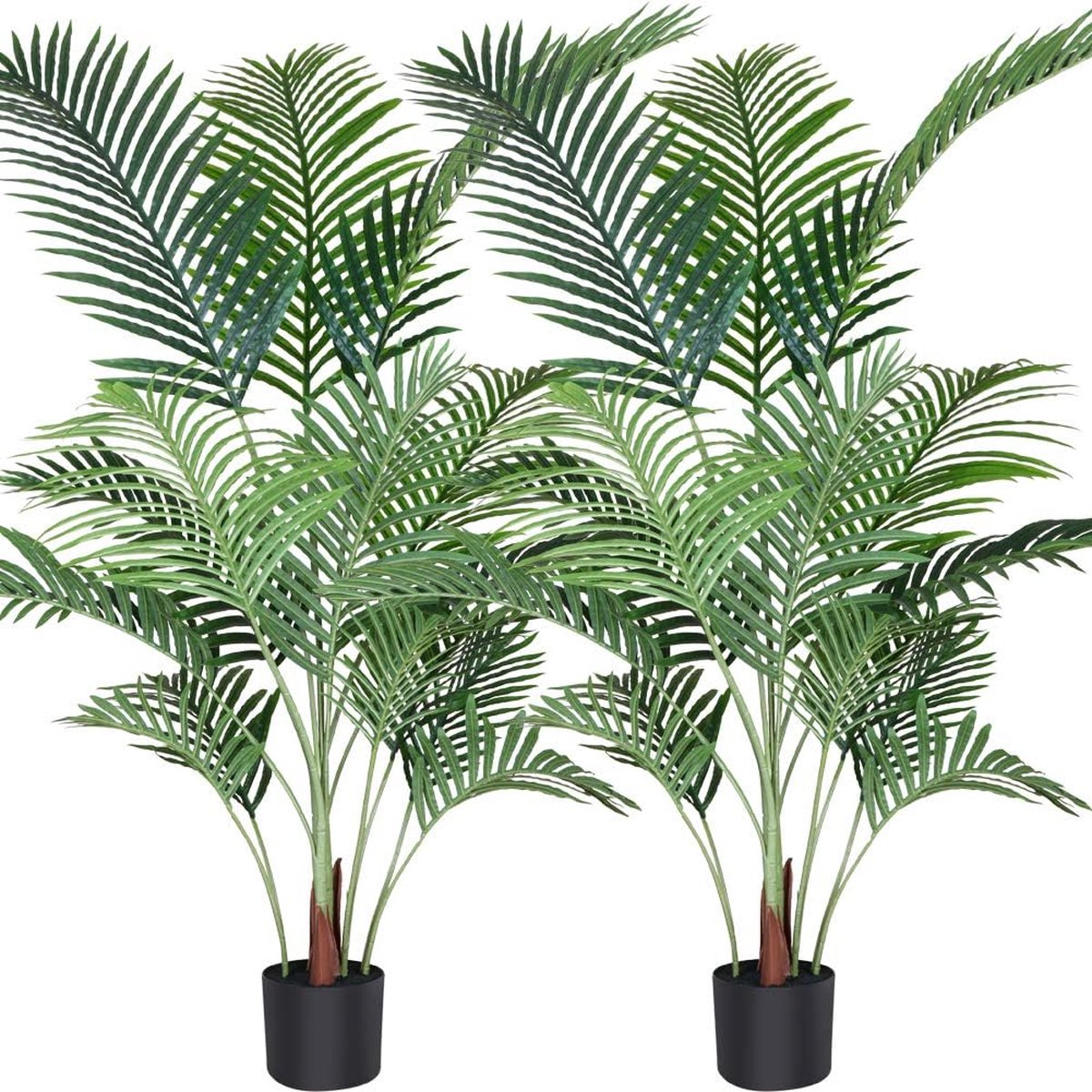 Kunstmatige Areca Palm 140cm Kunstmatige Palmboom 15 Takken Binnen Buiten Moderne Decoratie Feaux Dypsis Lutescens Plant Ingemaakte Familie Housewarming Geschenkverpakking van 2