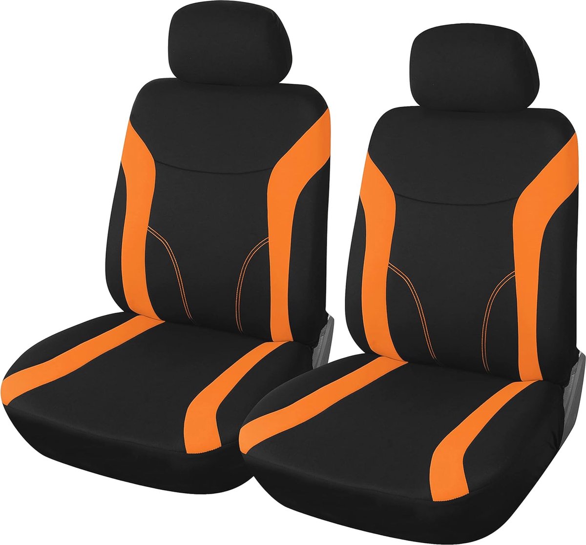 Autostoelhoezen voor Voorstoelen met Oranje Detail | Universele Bescherming voor Auto-interieur