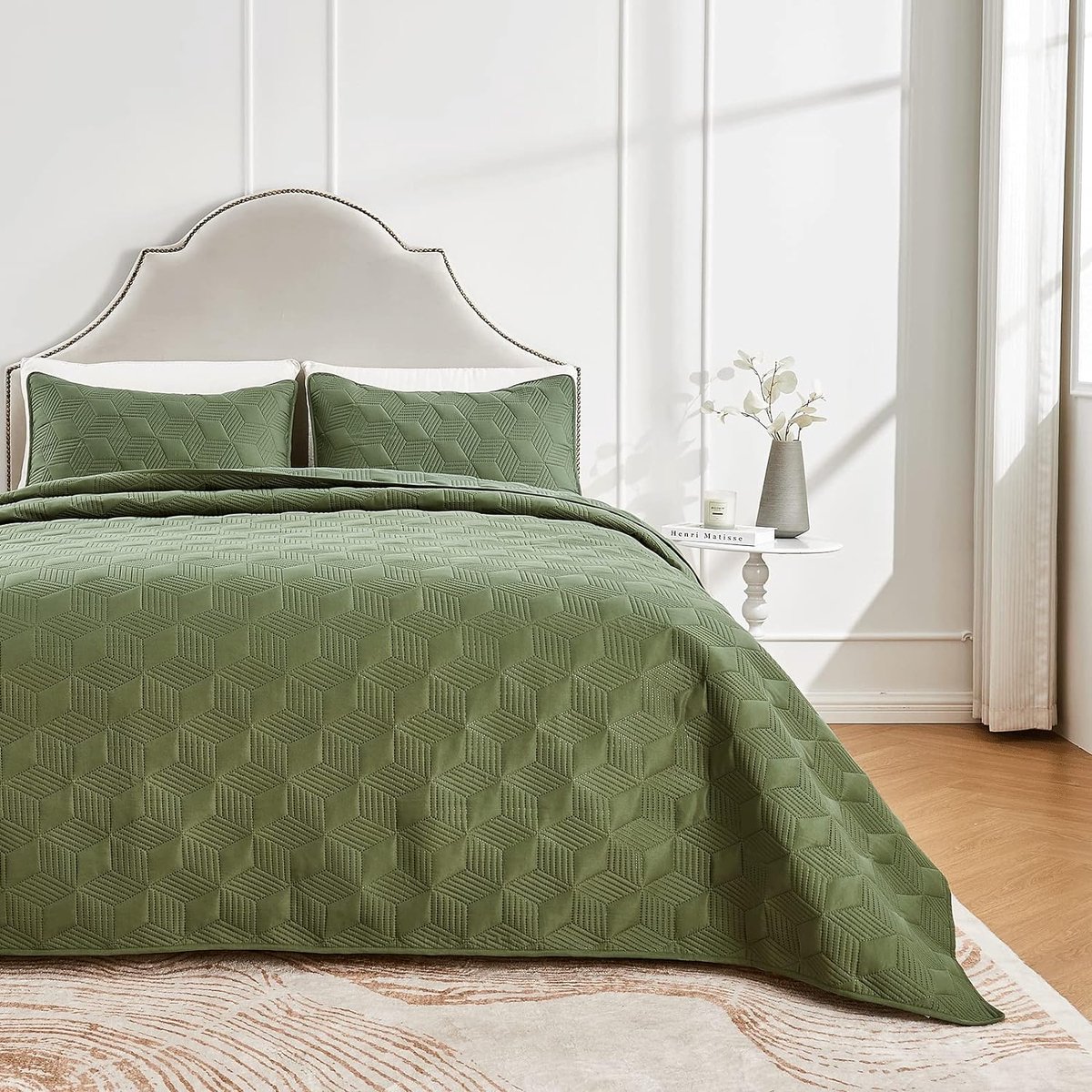 Goodivery ® Elegant en Comfortabele Bedsprei Set met Moderne Diamantpatroon voor Slaapkamer, Inclusief Kussenslopen