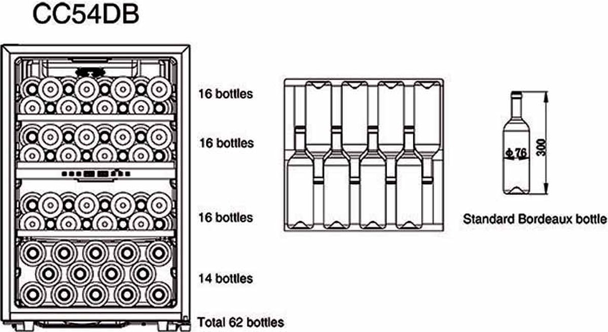 Cavecool Chill Topaz Wijnkoelkast 62 Flessen 2