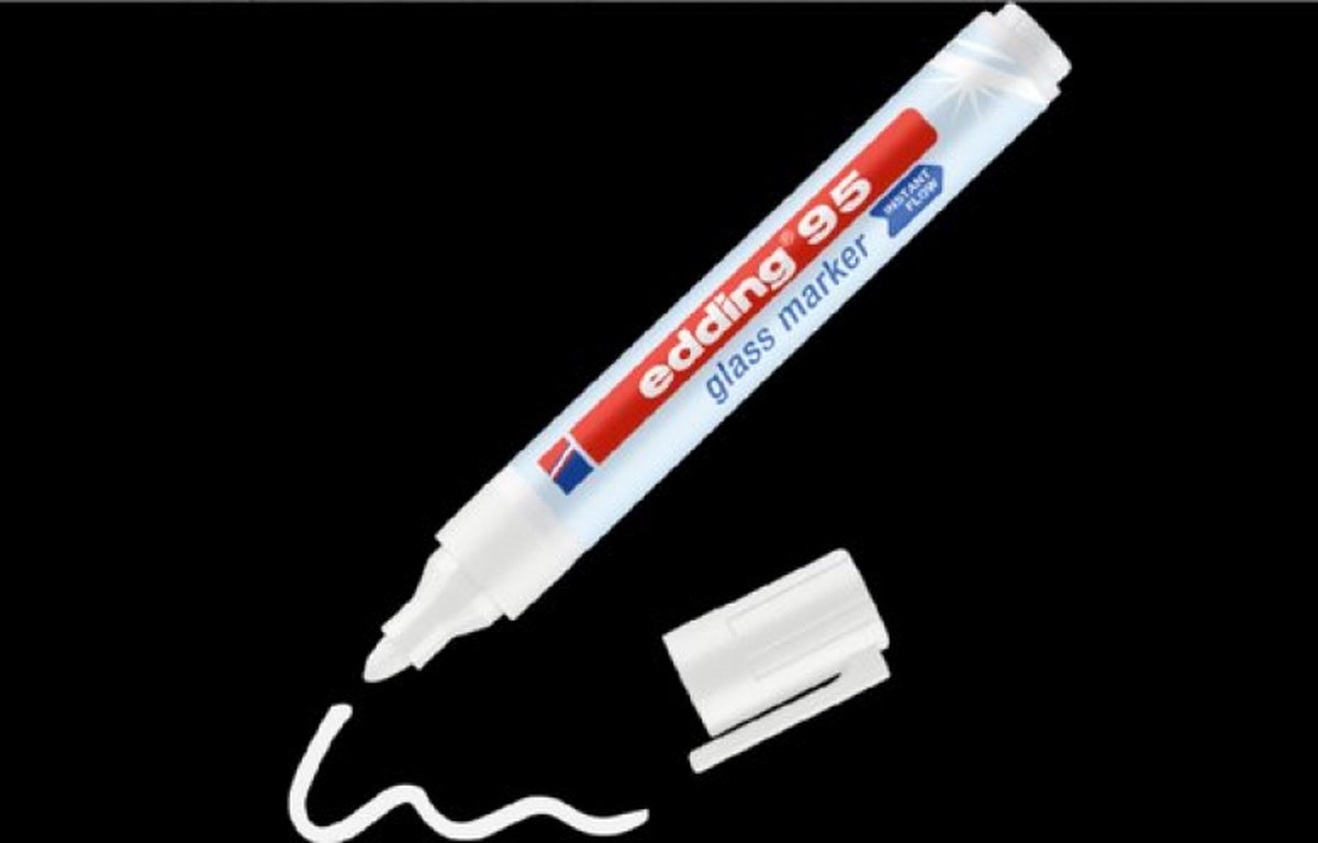 Edding 95 Glass Marcador 1 stuk Redonda-punt Blanco