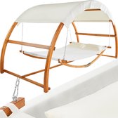 Bol.com tectake® Hangmat Locarno voor 2 personen - 328x160x1715cm - Hangligstoel - Hangschommel - Hangmat met frame en zonnedak aanbieding
