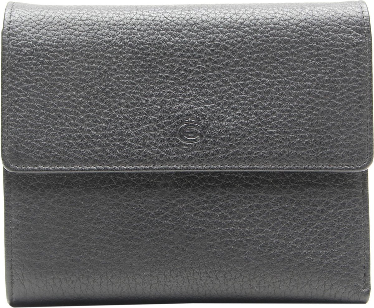 Esquire Leren Portemonnee Deer Cardsafe Wallet Black Zwart