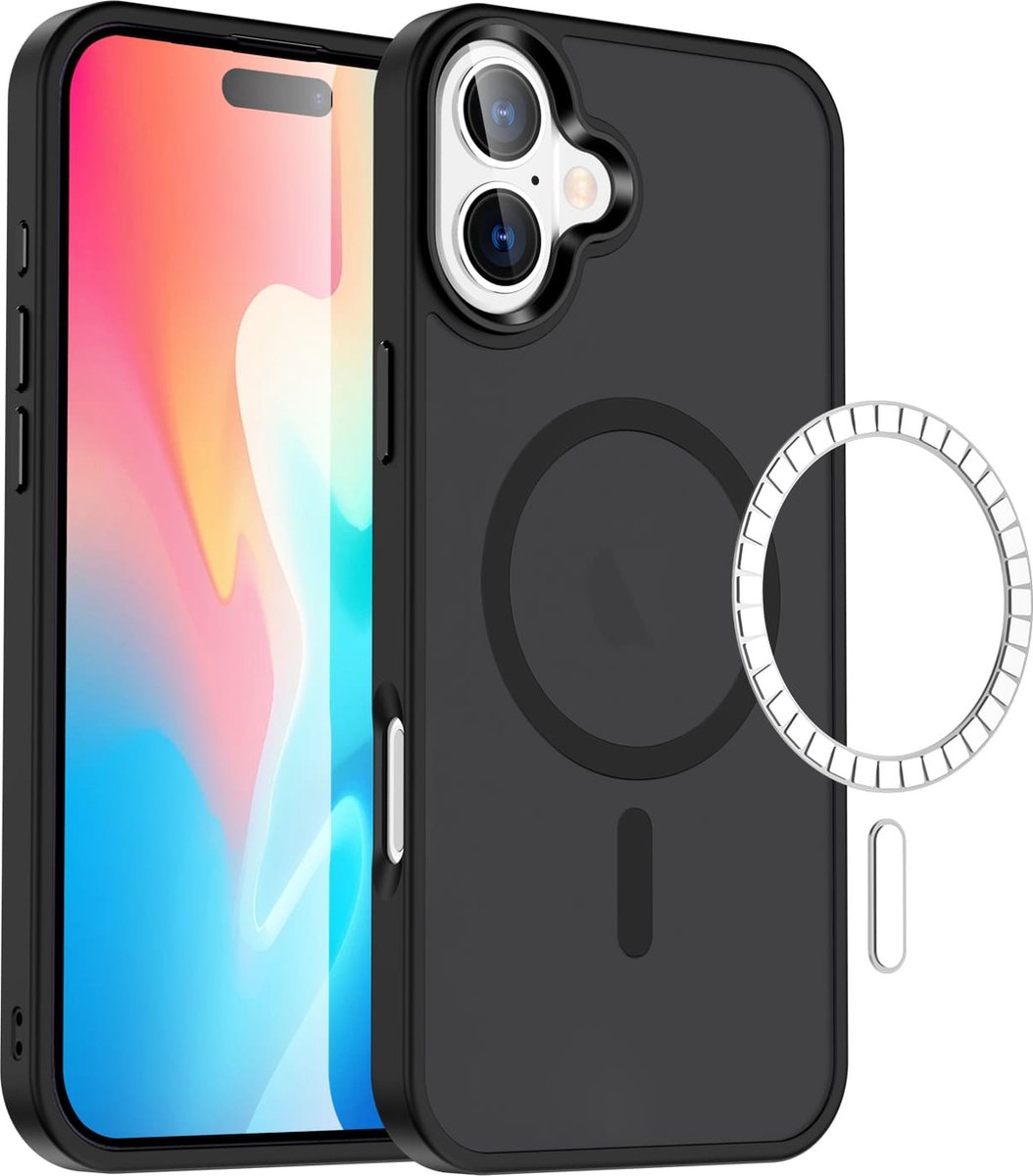 Casify Matte Hoesje geschikt voor MagSafe iPhone 16 Hoesje - Mat Zwart