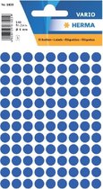 HERMA 1833 Étiquettes 8MM Ø BLEU FONCÉ (Blister de 5 feuilles)
