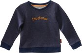 Little Label - raglan sweater - blue copper sparkle TOI - maat: 110/116 - bio-katoen