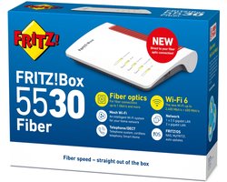 FRITZ!Box 5530 Glasvezel/AON - Router - Mesh Master - Dual-band - WiFi 6 - 600 Mbps - 2400 Mbps