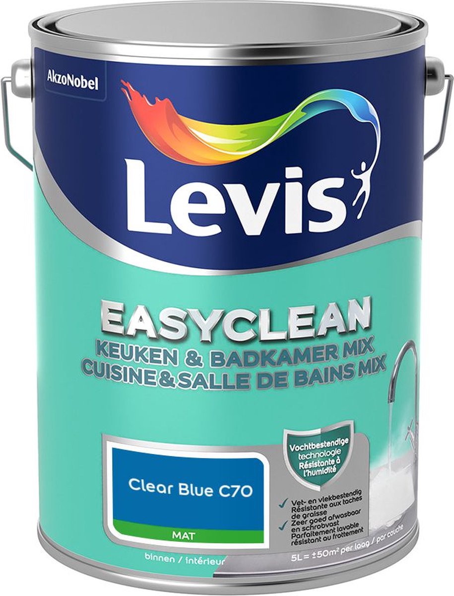 Levis - Easyclean Keuken & Badkamer Mix - Clear Blue C70 - Mengverf - 5 L