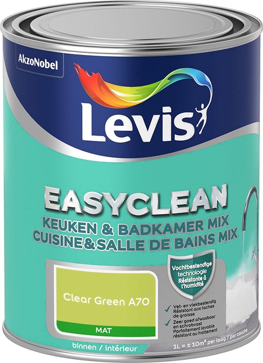 Levis - Easyclean Keuken & Badkamer Mix - Clear Green A70 - Mengverf - 1 L