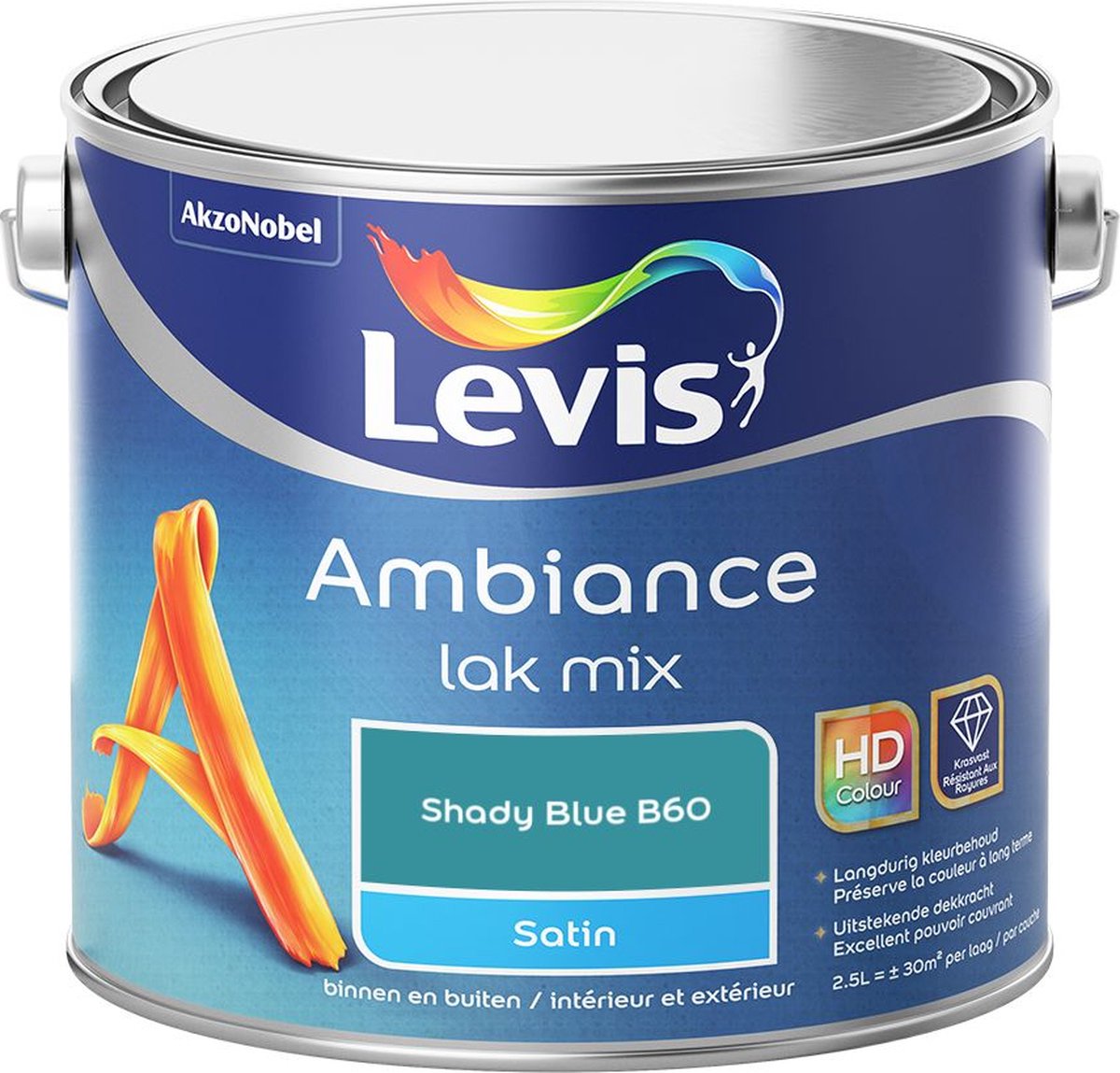 Levis - Ambiance Lak Satin Mix - Shady Blue B60 - Mengverf - 2,5 L