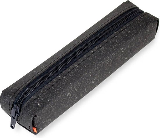 Foto: Pennenetui dot pennen etui kantoor etui zwart gespikkeld gerecycled leerafval duurzaam