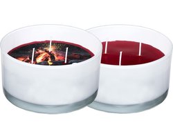 Spaas Geurkaars 3-wiek - Fireside Warmth - Ø13.8cm - circa 28u - 2 kaarsen