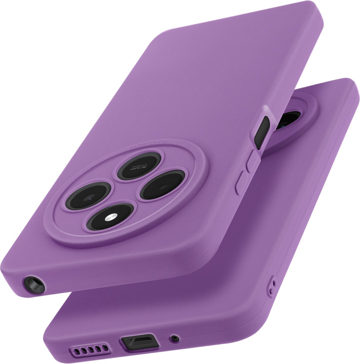 Avizar Beschermde dekking Geschikt voor Xiaomi Redmi 14C Siliconen Mat Camera Blok, Paars