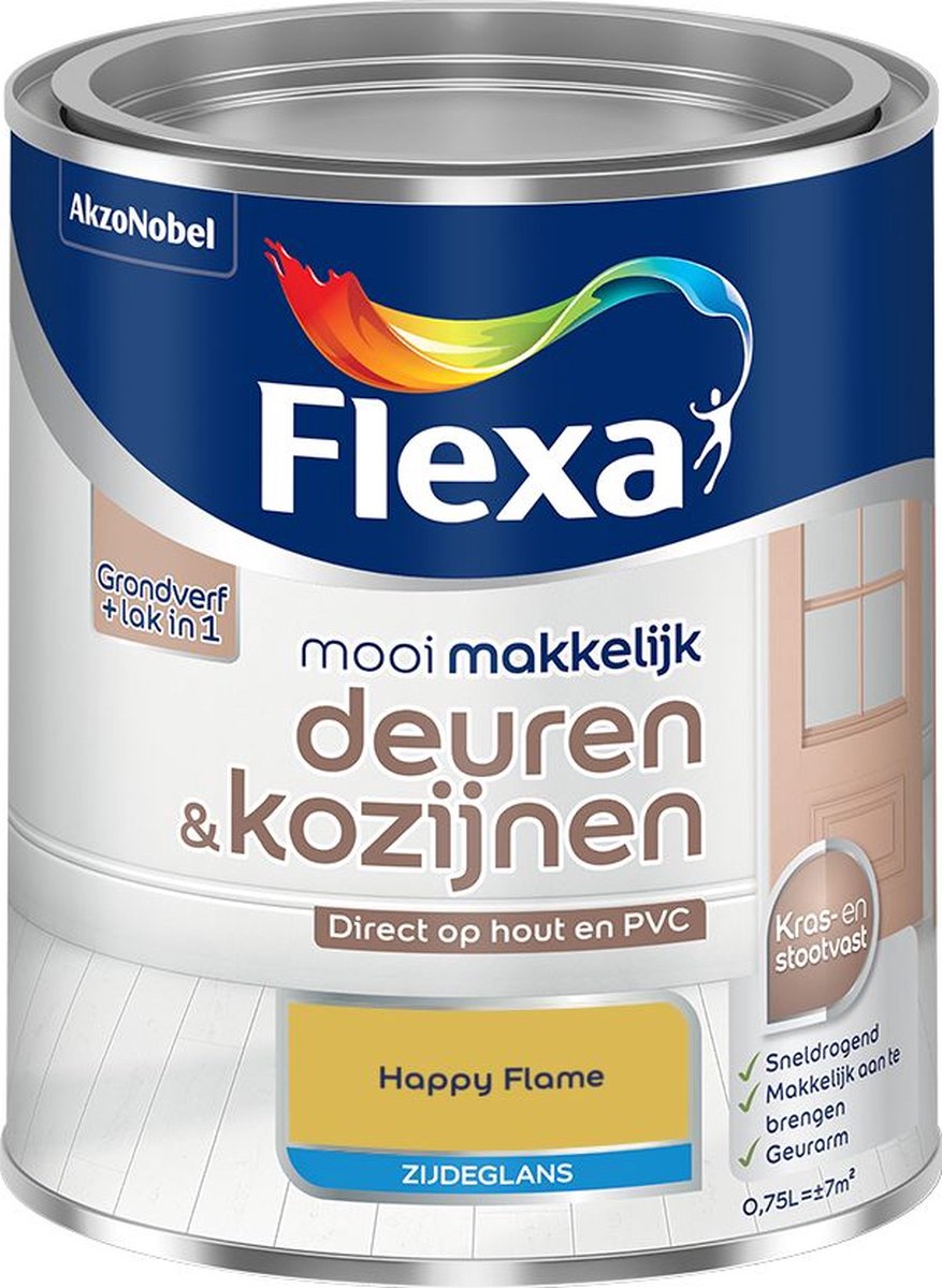 Flexa - Mooi Makkelijk Deuren & Kozijnen Zijdeglans - Happy Flame - Mengverf - 0.75 L