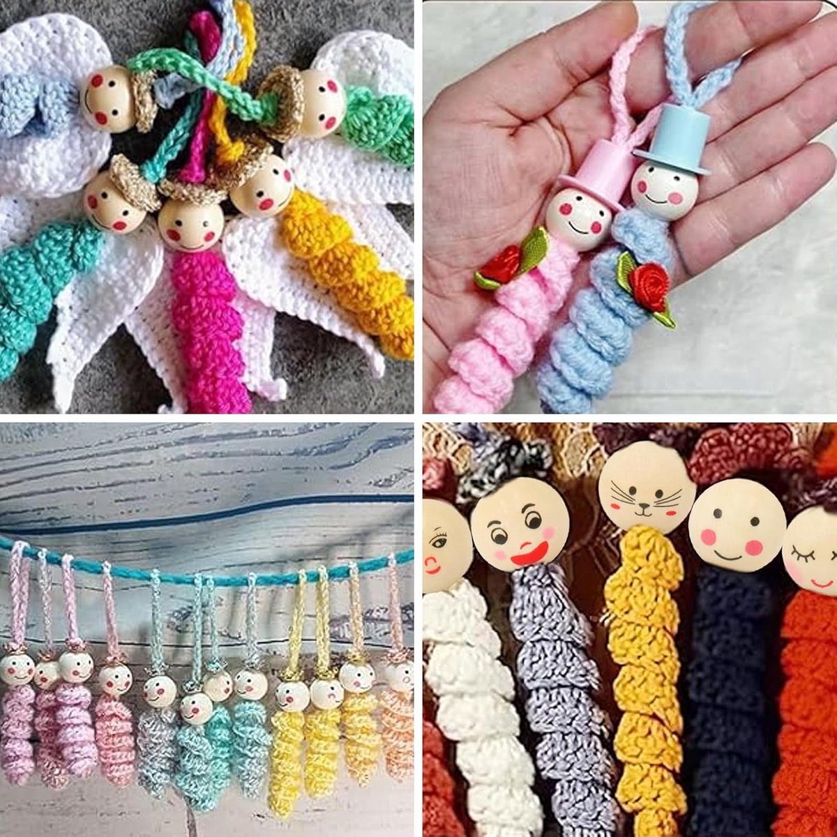 Houten Kralen met Gezichtje 150 Stuks – 20mm DIY Kralenset – Knutselen Kinderen & Volwassenen – Sieraden Maken, Speenkoorden & Decoratie — afbeelding 4