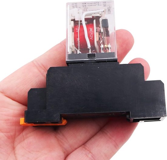 WANGCL DC 24V 8 Pin Mini Solenoid Relay DPDT Relay 2NO + 2NC With Plug