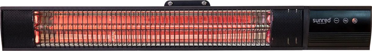 Sunred - Terrasverwarmer - Dark lijn - Zwart - Wand model - Carbon rosé goud technologie - 2500 W – ECO - 3 standen - Afstand bestuurbaar - Elektrische heater