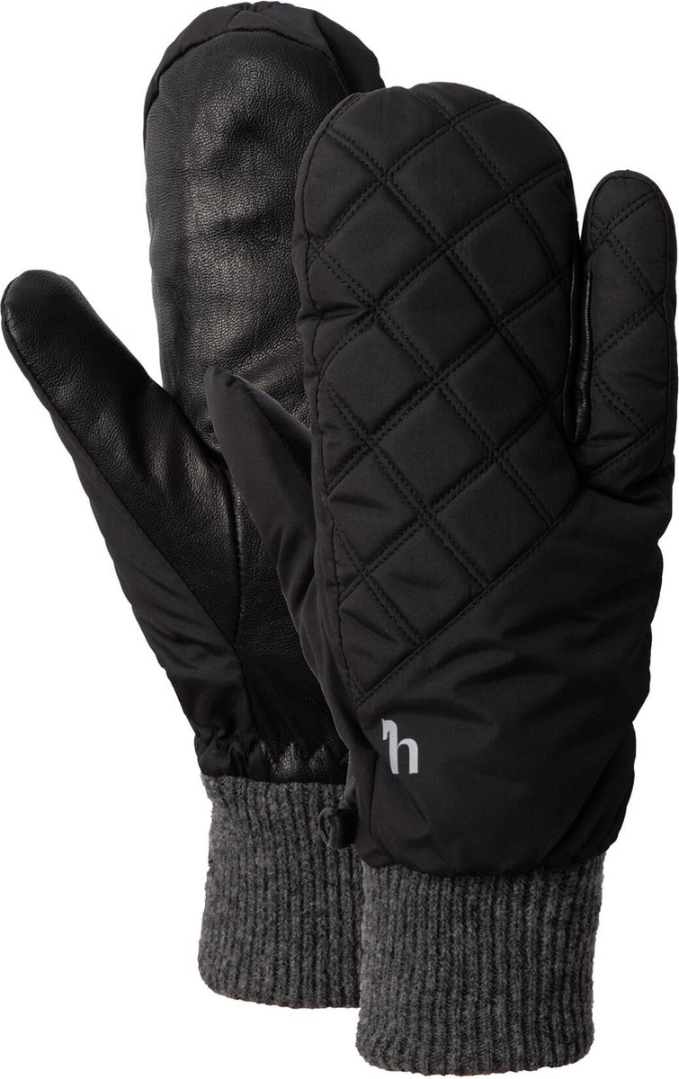 Horze Gevoerde Drievingerige Wanten, Black,