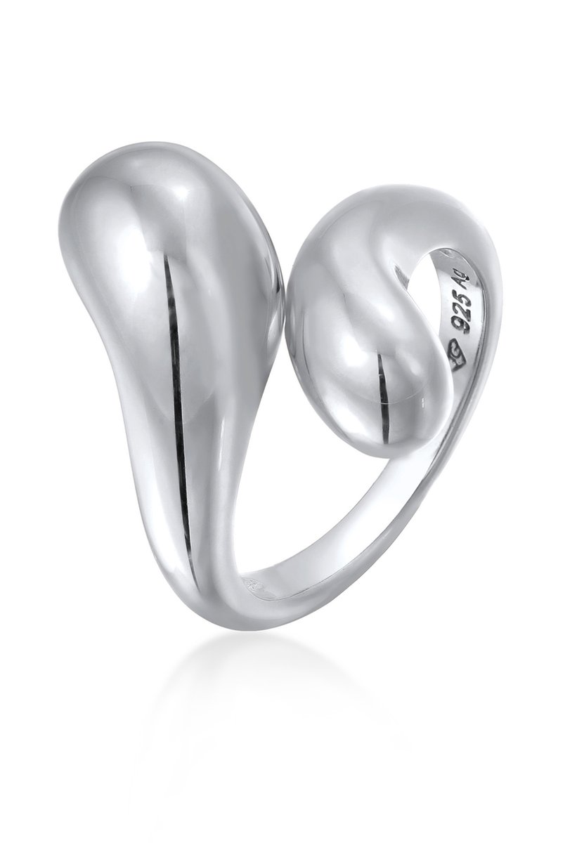 Elli PREMIUM - Ring - Elli PREMIUM Ring Dames Drop 925 Sterling Zilver Feest / Oud en Nieuw Verstelbaar - Dames