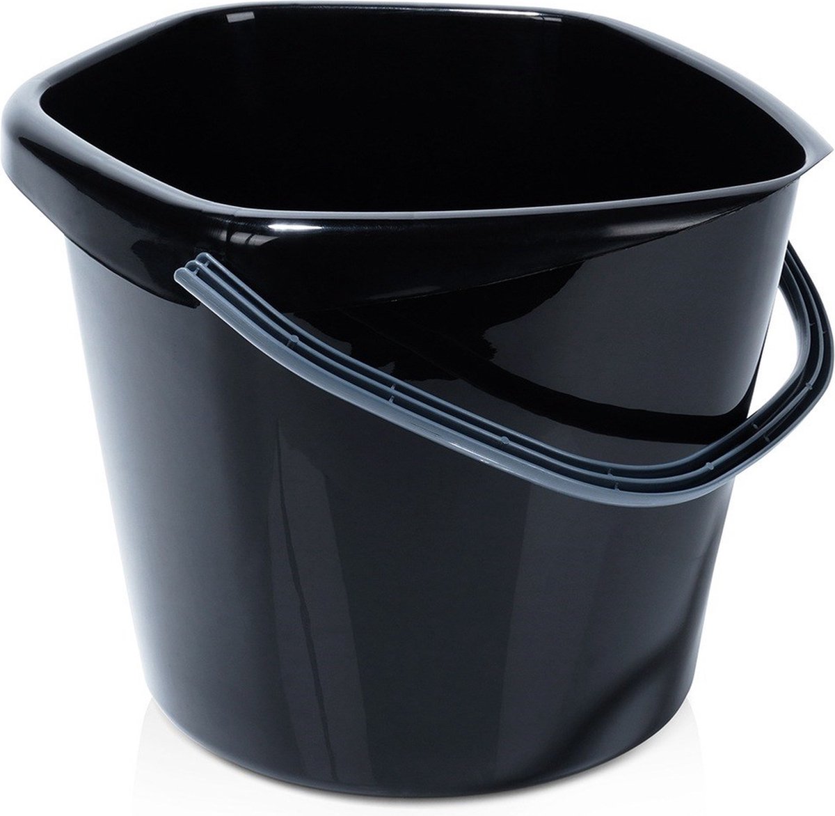 Goedkoopste Emmer Plastic Zwart 10 l - met Handgreep - Huishoudemmer