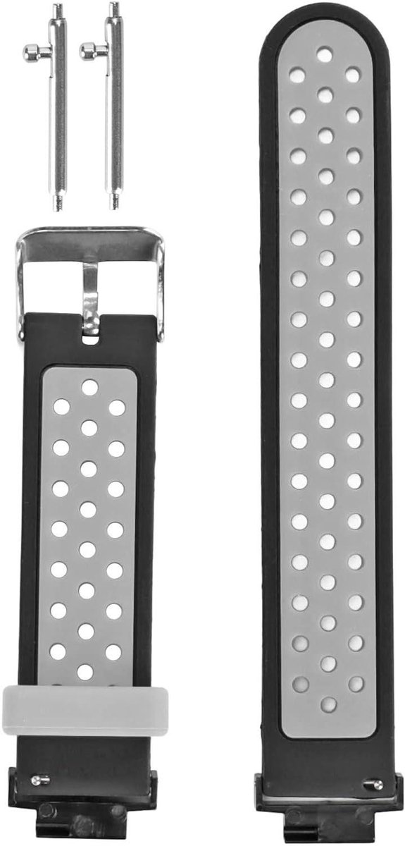 Siliconen Dubbele Kleur Vervangende Horlogeband - Zachte Ademende Horlogeband voor Verge Verge Lite - Zwart Grijs .