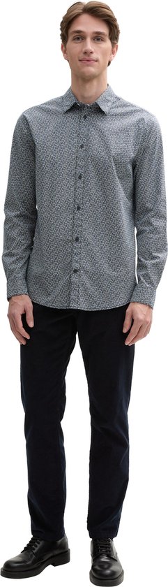 Tom Tailor - Lange mouw overhemd - Mannen - M - Dark Navy - Katoen - 1045935